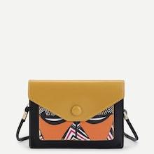 Shein Color Block Printed Crossbody Bag