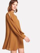 Shein Choker Neck Split Sleeve Dress