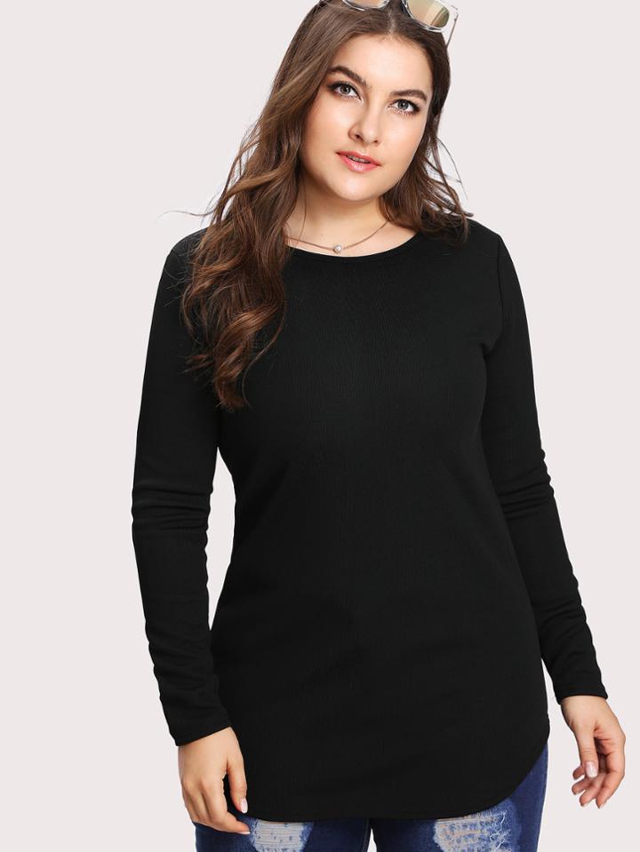Shein Curved Hem Tee