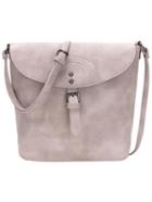Shein Distressed Buckle Flap Bucket Bag - Grey
