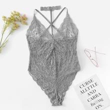 Shein Plus Flower Lace Cami Teddy
