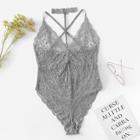 Shein Plus Flower Lace Cami Teddy
