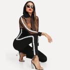 Shein Fishnet Hoodie & Unitard Jumpsuit Co-ord