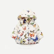 Shein Girls Allover Bufferfly Print Hooded Padded Coat