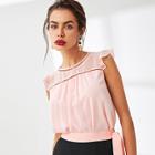 Shein Laser Cut Insert Smock Top