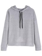 Shein Grey Wrap Back Hooded Sweatshirt