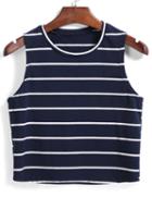 Shein Round Neck Striped Slim Tank Top
