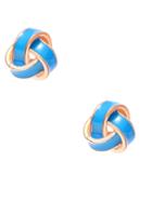 Shein Gold Tone Blue Twining Modelling Stud Earrings