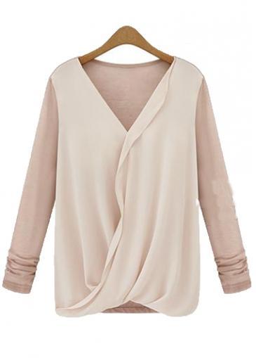 Rosewe Enchanting Long Sleeve Color Block T Shirt For Woman