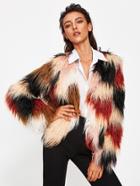 Shein Faux Fur Open Front Coat