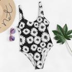 Shein Random Floral Low Back One Piece Swimwear