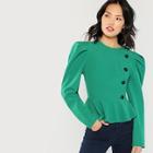 Shein Gigot Sleeve Peplum Jacket