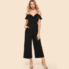 Shein Open Shoulder Ruffle Jumpsuit