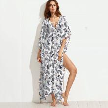Shein Lace Up Pom Pom Trim Dress