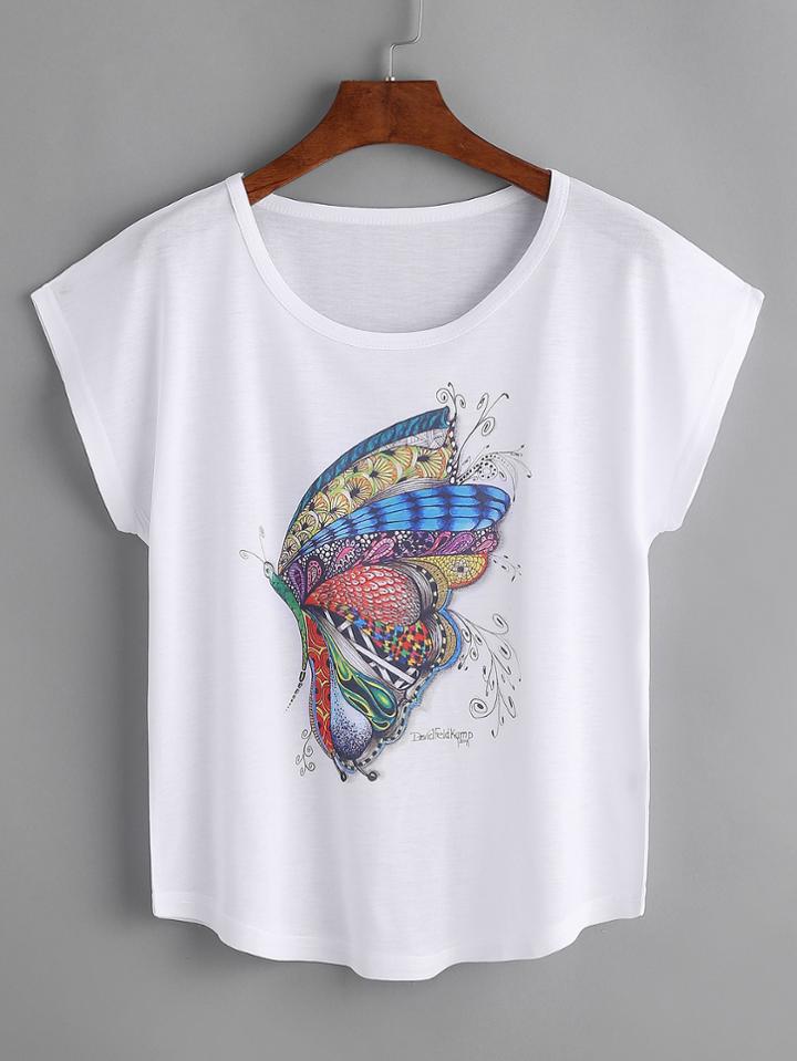 Shein Butterfly Print T-shirt