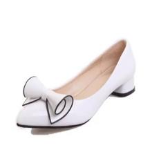 Shein Piping Detail Pu Heels With Knot