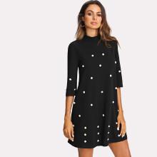 Shein Button Embellished Swing Dress