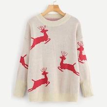 Shein Deer Print Sweater
