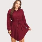Shein Plus Curved Hem Shirt Dress