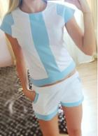 Rosewe Cap Sleeve Top And Pocket Design Romper