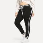 Shein Plus Letter Tape Drawstring Pants