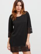 Shein Black Drop Shoulder Laser Cut Out Dress