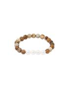 Shein White Pearl Buddha Beads Bracelet