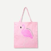 Shein Flamingo Print Tote Bag