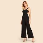 Shein Single Breasted Backless Cami Jumpsuit