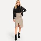 Shein Button Front Overlap Split Skirt