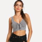 Shein Space Dye Knotted Crop Top