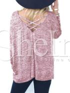 Shein Purple Hollow Out Back T-shirt