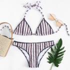 Shein Crochet Hem Striped Bikini Set