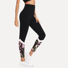 Shein Camo Print Cut And Sew Leggings