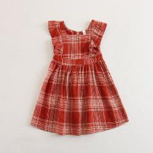 Shein Girls Check Ruffle Trim Dress