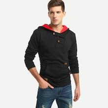 Shein Men Button Decoration Hoodie