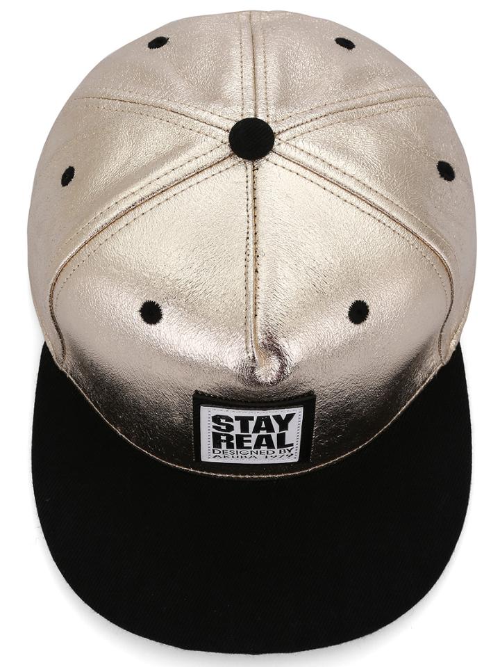 Shein Gold Hip-hop Pu Hat
