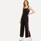 Shein Striped Tape Side Pinafore Jumpsuit