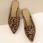 Shein Leopard Pointy Toe Loafer Mules