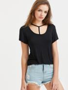 Shein Cutout Neckline Casual T-shirt