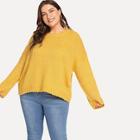 Shein Plus Round Neck Drop Shoulder Jumper