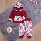 Shein Toddler Girls Floral Print Hoodie & Pants