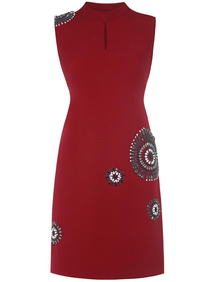 Shein Red Hollow Beading Sheath Dress