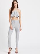 Shein Striped Layered Halter Crop Top With Pants