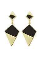 Shein Black Color  Geometric Shape Metal Hanging Earrings