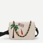 Shein Palm Embroidered Flap Crossbody Bag