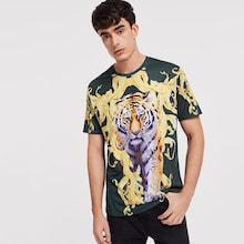 Shein Men Tiger Pattern Tee