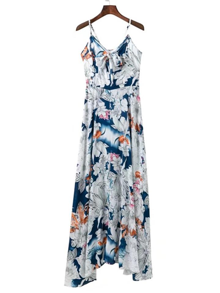 Shein Lace Up Front Maxi Cami Dress