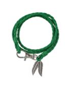 Shein Green Pu Leather Wrap Bracelet