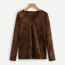 Shein V-neck Velvet Top